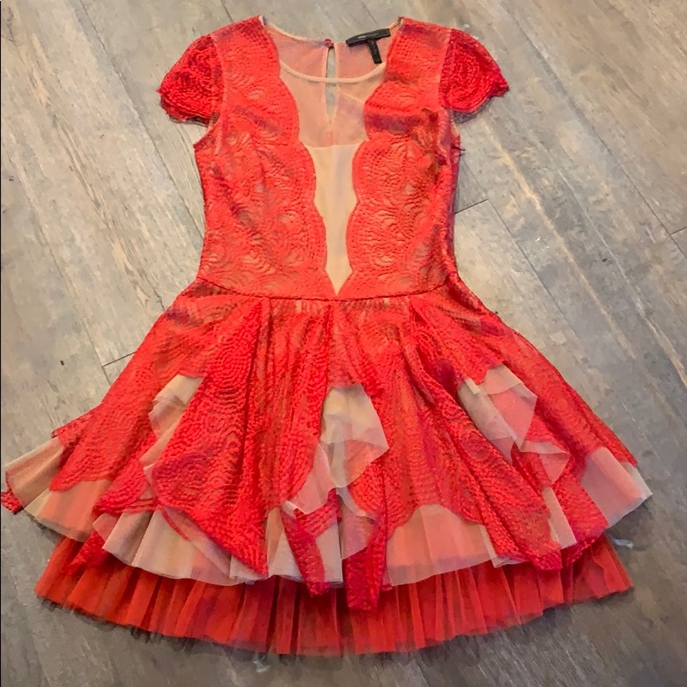 Red lace dress